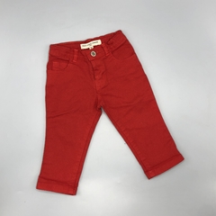 Pantalón Paula Cahen D Anvers Talle 6 meses gabardina rojo liso (35 cm largo)