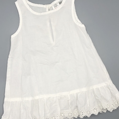 Segunda Selección - Vestido Zara Talle 9-12 meses fibrana blanco volados broderie - comprar online