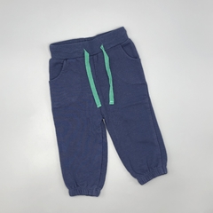 Jogging Opaline Talle 3 meses algodón azul oscuro bolsillo verde (38 cm largo)