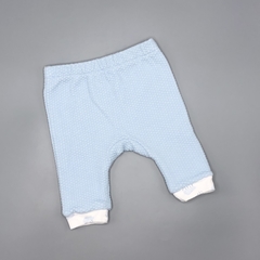Jogging Crayón Talle S (3-6 meses) algodón celeste interior blanco nubecitas (32 cm largo)