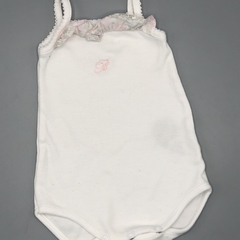 Segunda Selección - Body Broer Talle RN (0 meses) algodón blanco volado flores rosa - comprar online
