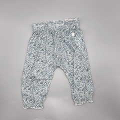 Pantalón Baby Cottons Talle 9 meses fibrana florcitas azul (38 cm largo)