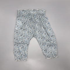 Pantalón Baby Cottons Talle 9 meses fibrana florcitas azul (38 cm largo) en internet