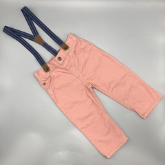 Pantalón Carters Talle 18 meses gabardina rosa viejo con tiradores (44 cm largo)