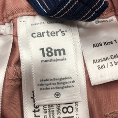 Pantalón Carters Talle 18 meses gabardina rosa viejo con tiradores (44 cm largo) - Baby Back Sale SAS