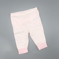 Legging Juicy Couture Talle 0-3 meses algodón rayas rosa blanco moño (31 cm largo)