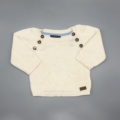 Segunda Selección - Sweater Minimimo Talle M (6-9 meses) hilo color crudo botones