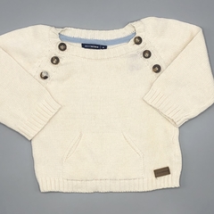 Segunda Selección - Sweater Minimimo Talle M (6-9 meses) hilo color crudo botones - comprar online