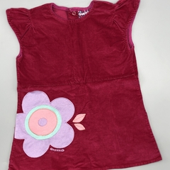 Vestido Owoko Talle 4 (18 meses) rosa gamuzado - flores - comprar online