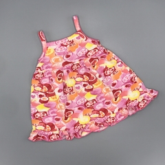 Vestido Gabriela de Bianchetti Talle 6 meses algodón rosa frutas naranja rojo amrillo volados (con bombachudo) - comprar online