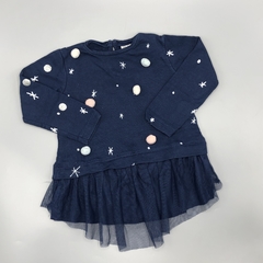 Segunda Selección - Buzo Zara Talle 9-12 meses azul estrellas algodón - tul - vestido