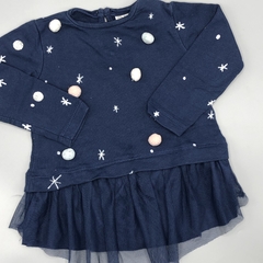 Segunda Selección - Buzo Zara Talle 9-12 meses azul estrellas algodón - tul - vestido - comprar online