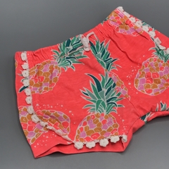 Short NUEVO Minimimo Talle S (3-6 meses) algodón rosa fluo piñas puntilla blanca - comprar online
