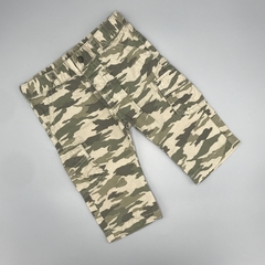 Pantalón Minimimo Talle L (9-12 meses) gabardina camuflado marrón claro verde (39 cm largo)