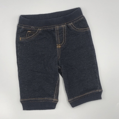 Jogging Carters Talle 3 meses algodón simil jeans azul oscuro costuras mostaza (27 cm largo)