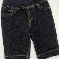 Jogging Carters Talle 3 meses algodón simil jeans azul oscuro costuras mostaza (27 cm largo) - comprar online