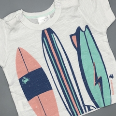 Remera Minimimo Talle S (3-6 meses) algodón blanca tablas de surf - comprar online