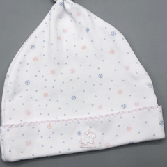 Gorro Baby Cottons Talle NB (0 meses) algodón blanco copos de nieve celeste rosa - comprar online