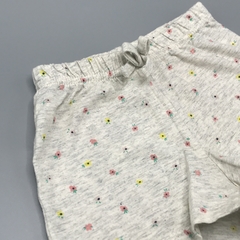 Segunda Selección - Short NUEVO Bas Talle 9-12 meses algodón gris florcitas - comprar online