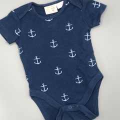 Body Zara Talle 0-1 meses algodón azul oscuro anclas celestes - comprar online
