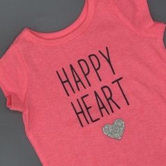 Remera Carters Talle 3 meses rosa flúo estampa HAPPY HEART - comprar online