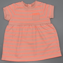 Segunda Selección - Vestido Cherokee Talle 6-9 meses algodón rosa rayas fluor bolsilo - comprar online