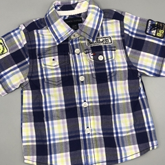 Camisa Tommy Hilfiger Talle 3-6 meses cuadrillé azul rayas vede parches - comprar online