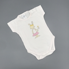 Body Cheeky Talle XS-0-3 meses blanco conejita coronita estrella brillo