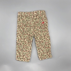 Segunda Selección - Pantalón Baby Cottons Talle 6 meses corderoy verde musgo mini florcitas bordeaux (34 cm largo) en internet