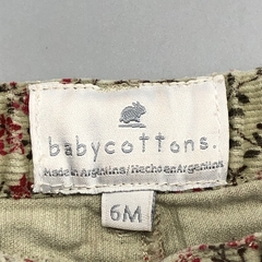 Segunda Selección - Pantalón Baby Cottons Talle 6 meses corderoy verde musgo mini florcitas bordeaux (34 cm largo) - Baby Back Sale SAS