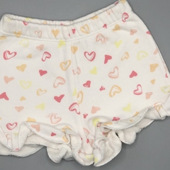 Segunda Selección - Short Grisino Talle 3 meses algodón blanco corazones - comprar online