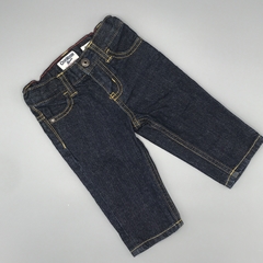Jeans OshKosh Talle 6 meses azul oscuro costuras marrón (36 cm largo)