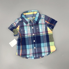 Camisa Baby GAP Talle 0-3 meses cuadrille azul verde lineas lila naranja