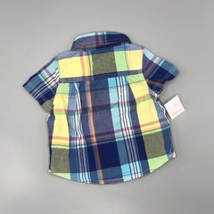 Camisa Baby GAP Talle 0-3 meses cuadrille azul verde lineas lila naranja en internet