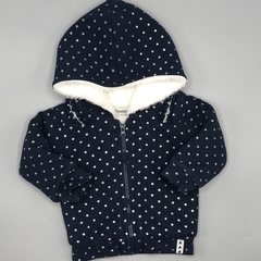Segunda Selección - Campera Opaline Talle RN (0 meses) algodón azul oscuro estrellitas plateadas (interior peluche) - comprar online