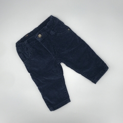 Pantalón Crayón Talle M (6-9 meses) corderoy azul oscuro (35 cm largo)