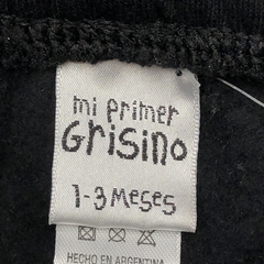 Jogging Grisino Talle 1-3 meses algodón negro liso (con frisa - 33 cm largo) - Baby Back Sale SAS