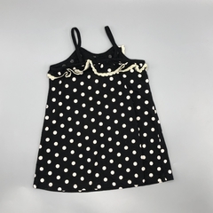 Vestido Little Akiabara Talle 18 meses modal negro lunares color manteca puntilla volados en internet