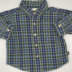 Camisa Old Navy Talle 0-3 meses franela cuadrillé azul verde - comprar online