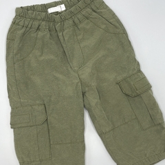 Pantalón Alpiste Talle 6 meses batista verde militar interior algodón gris (40 cm largo) - comprar online