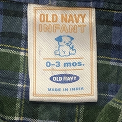 Camisa Old Navy Talle 0-3 meses franela cuadrillé azul verde - Baby Back Sale SAS