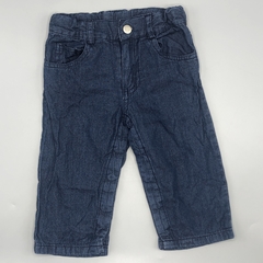 Jeans Magdalena Espósito Talle 9 meses azul fino recto abotonado (39 cm largo) - comprar online