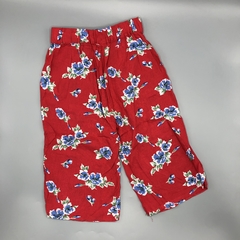 Pantalón Yamp Talle 4 años fibrana rojo flores azul (50 cm largo) en internet