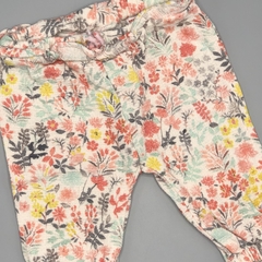 Segunda Selección - Pantalón Zara Talle 6-9 meses lino flores rojo naranja amarillo volados cintura (31 cm largo) - comprar online