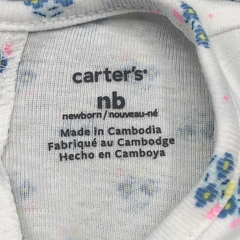 Enterito Carters Talle Nb (0 meses) algodón blanco florcitas celestes roda amarillo - Baby Back Sale SAS