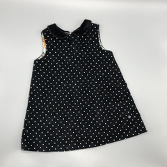 Segunda Selección - Vestido Little Akiabara Talle 18 meses gamuza negro lunares interior gatitos