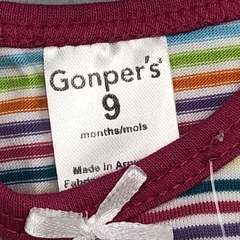 Vestido Gonpers Talle 9 meses algodón fucsia combinado rayas multicolor blanco - Baby Back Sale SAS