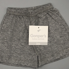 Short Gonpers Talle 3 meses algodón gris melange liso - comprar online
