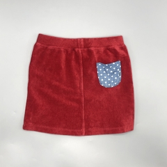 Segunda Selección - Pollera Little Akiabara Talle 6 años algodón tipo corderoy rojo bolsillo jean en internet