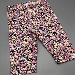 Segunda Selección - Legging Yamp Talle 6 meses algodón azul oscuro mini florcitas lila (33 cm largo) - tienda online